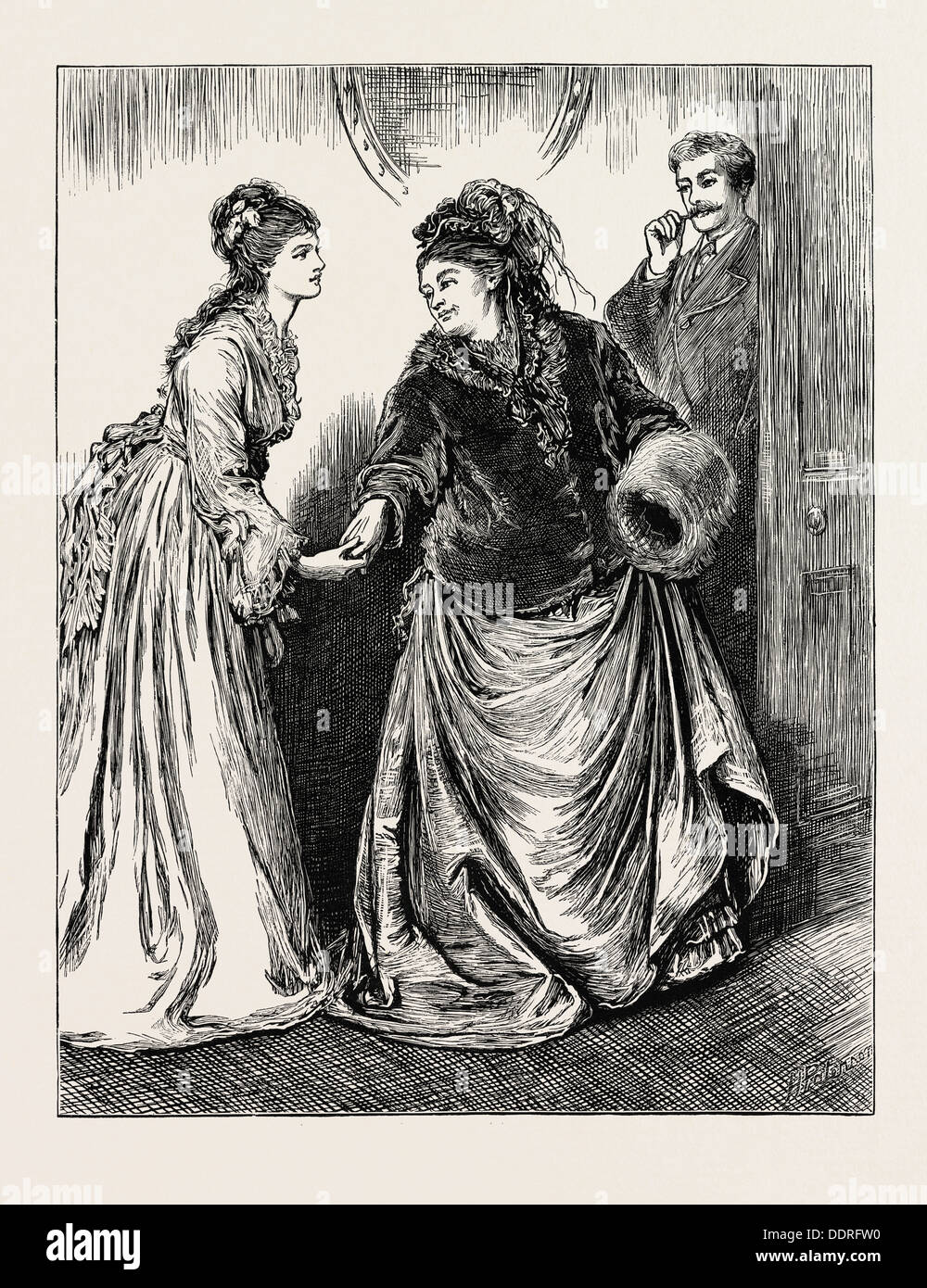 Inocentes: un relato de la vida moderna, por la Sra. Oliphant, grabado en 1873. Foto de stock