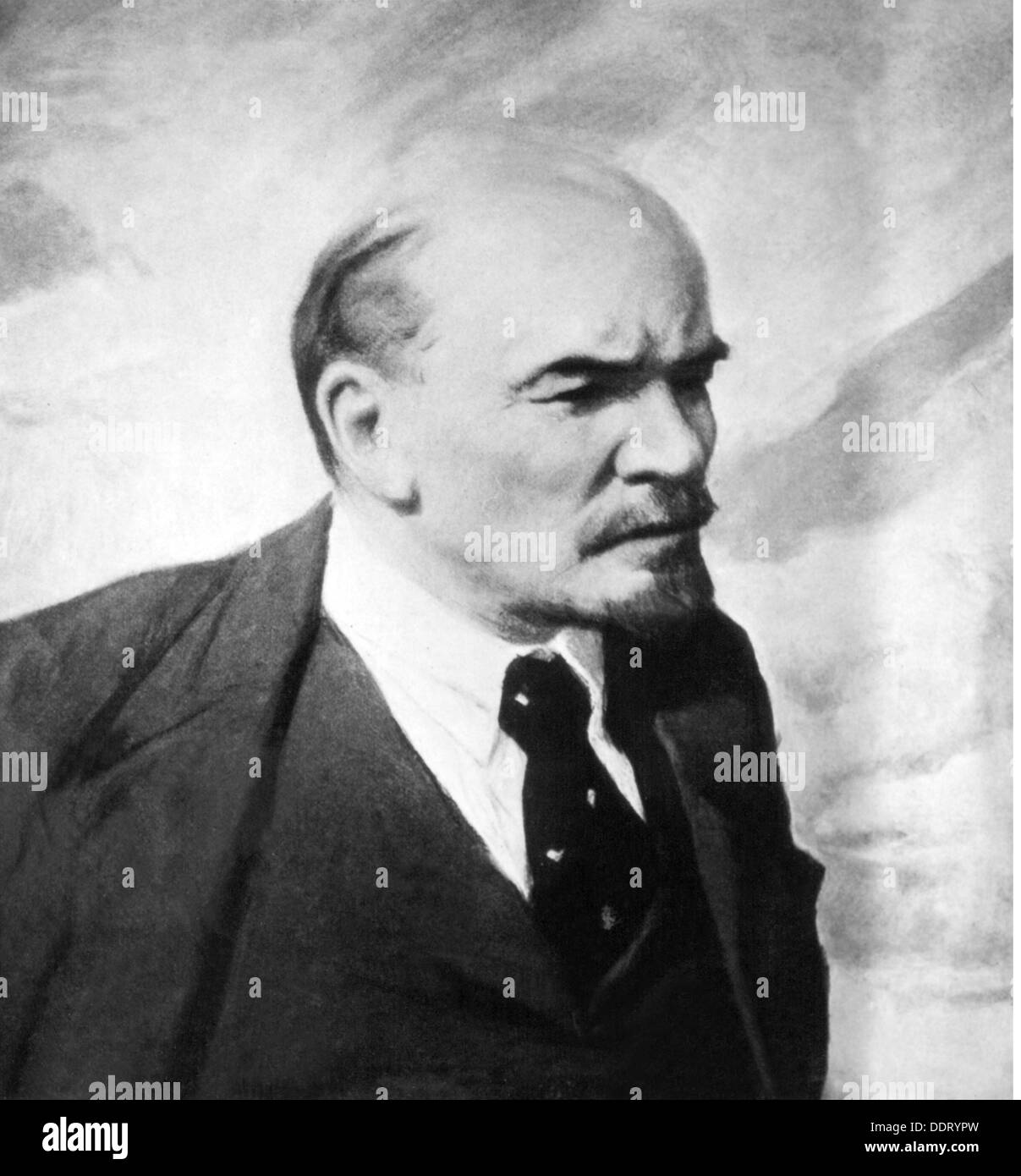 Lenin (Vladimir Ilich Ulyanov), 22.4.1870 - 21.1.1924, político ruso, retrato, después de pintar por Vladimir Alexandrovich Serov (1910 - 1968), detalle del siglo XX, el Copyright del artista no ha de ser borrado Foto de stock