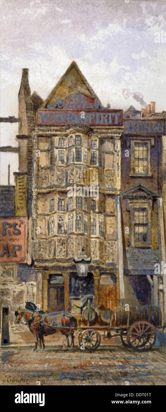 Sir Paul Píndaro's House, Bishopsgate, Ciudad de Londres, 1879. Artista: John Crowther Foto de stock