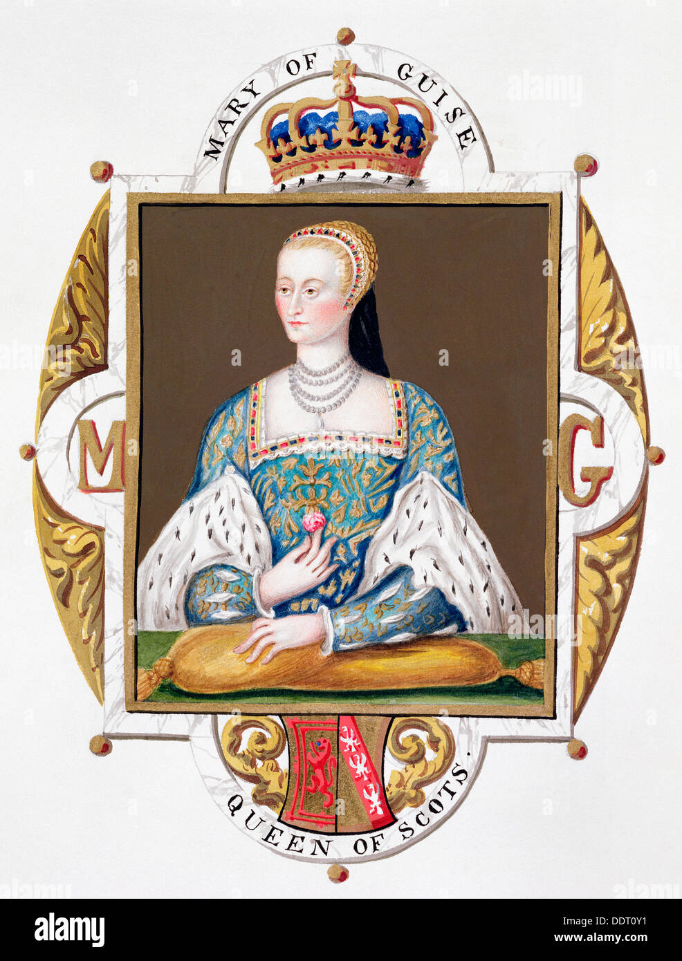 María de Guise, reina consorte de James V de Escocia (1825). Artista: Sarah, Condesa de Essex Foto de stock
