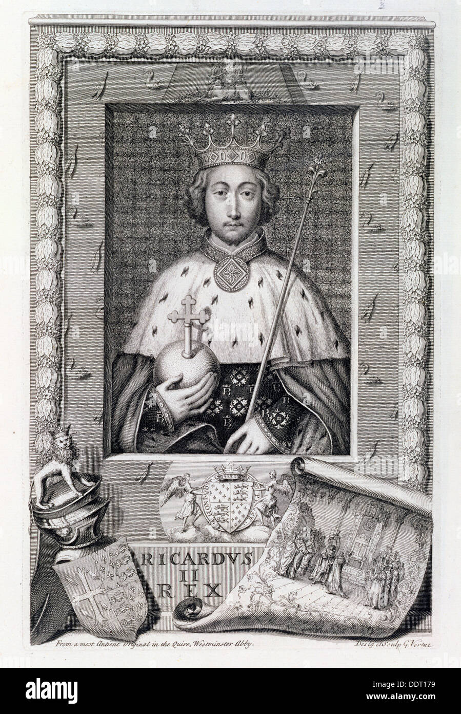Richard II, Rey de Inglaterra (siglo XVIII). Artista: George Vertue Foto de stock