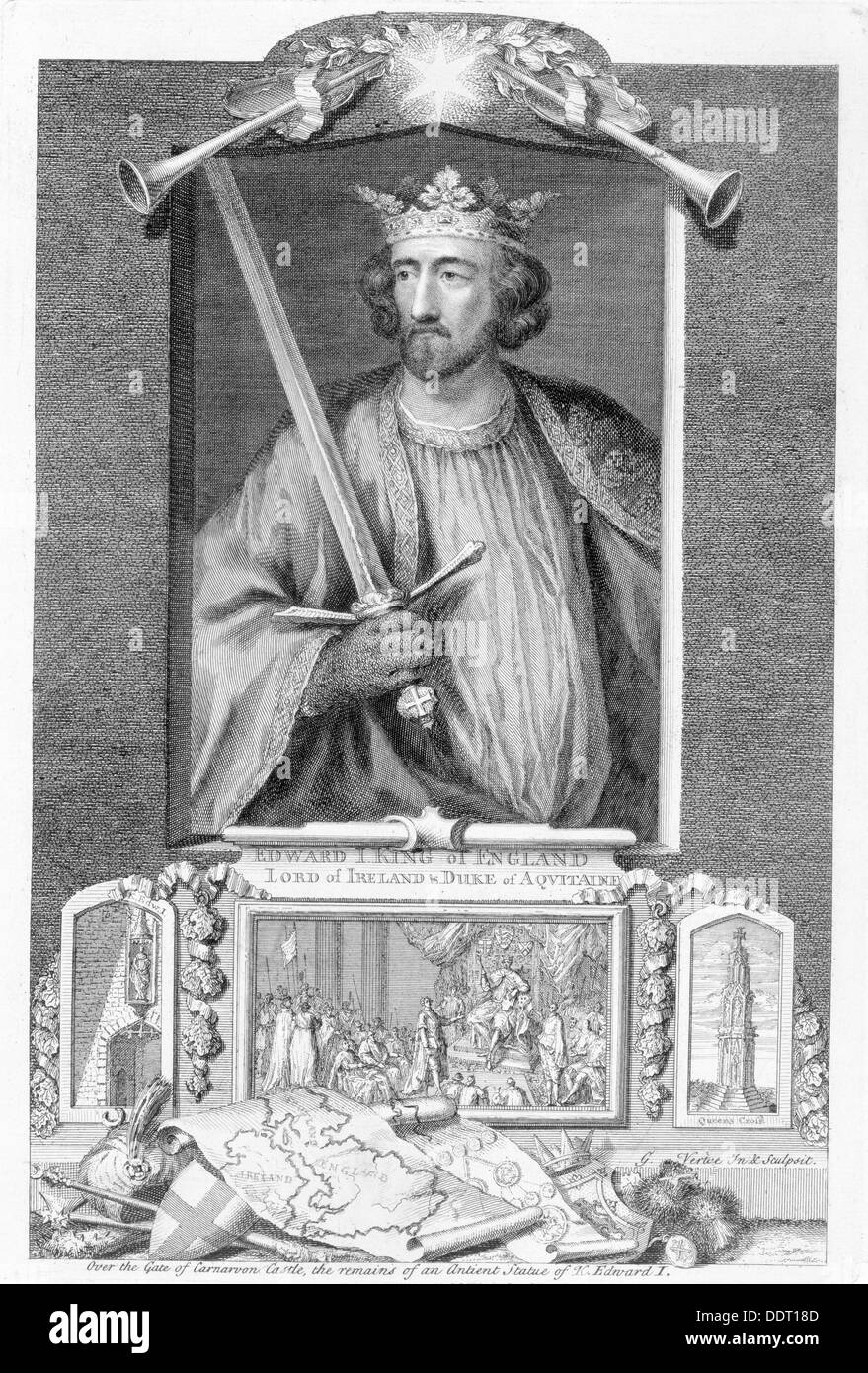 Eduardo I, Rey de Inglaterra (siglo XVIII). Artista: George Vertue Foto de stock