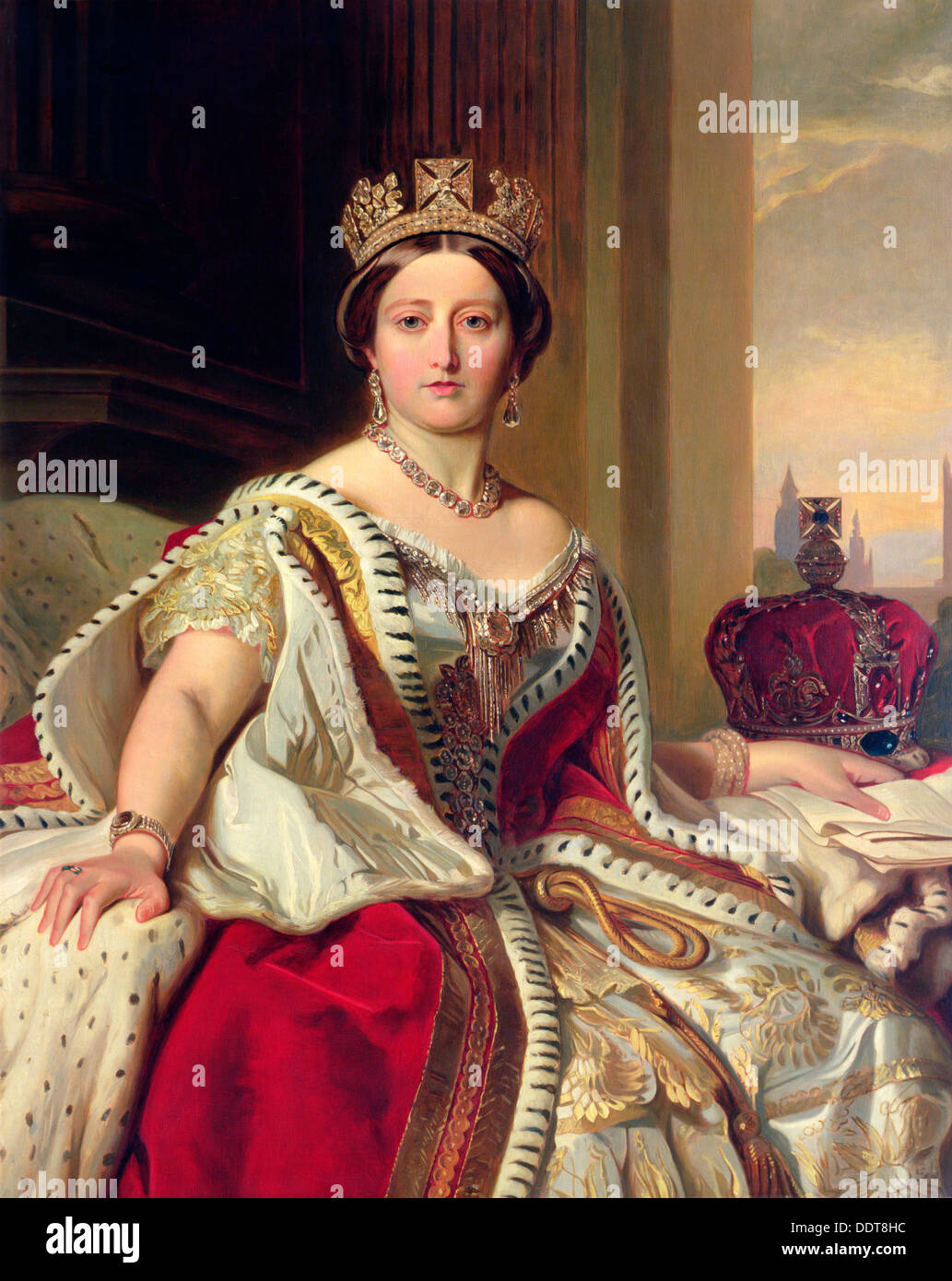 La reina Victoria, 1859. Artista: Franz Xaver Winterhalter Foto de stock