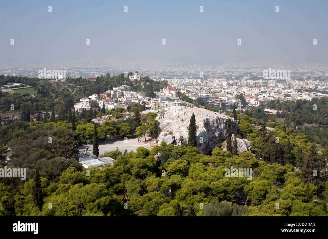 El areópago (colina de Marte), Atenas, Grecia. Artista: Samuel Magal Foto de stock
