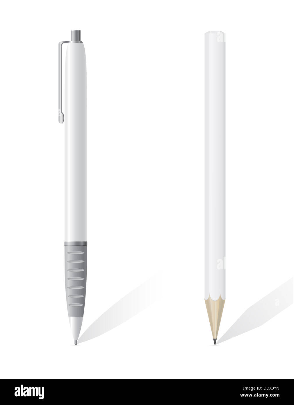 Bolígrafo blanco aislado en blanco Fotografía de stock - Alamy
