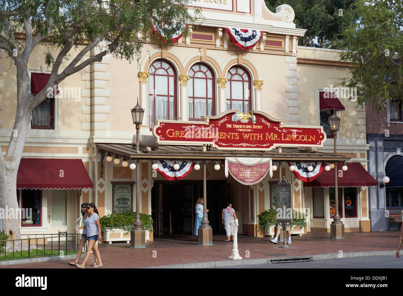 Disneyland, grandes momentos con el Sr. Lincoln, Main Street, Anaheim, California Foto de stock