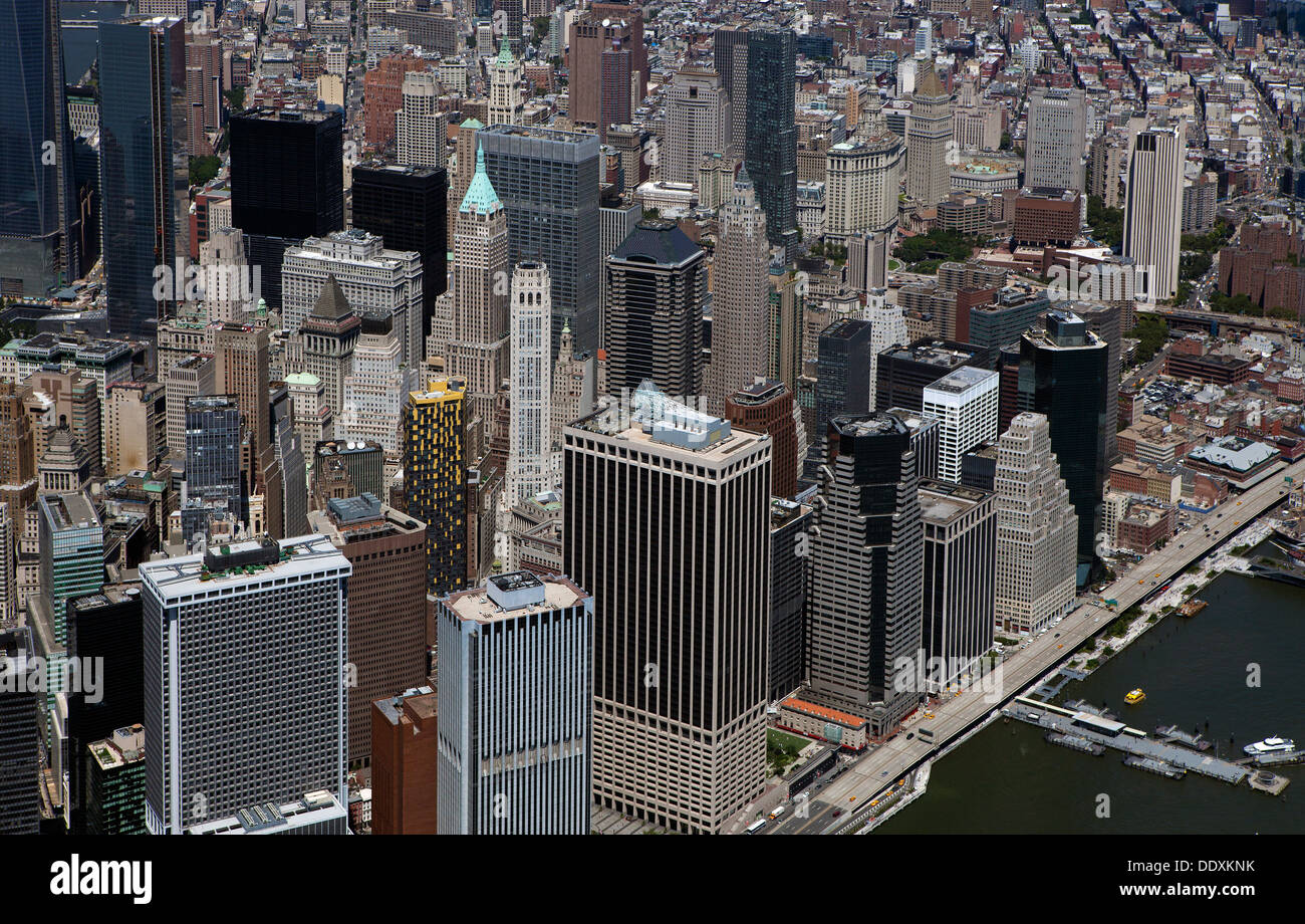 Fotografía aérea de Manhattan, Ciudad de Nueva York Foto de stock