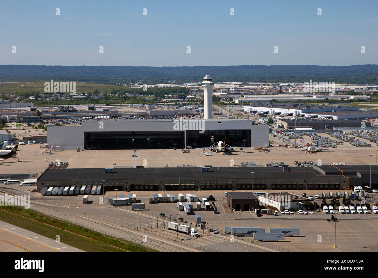 Fotografía aérea, Aeropuerto Internacional de Louisville, Sandiford Campo, SDF, Louisville, Kentucky Foto de stock
