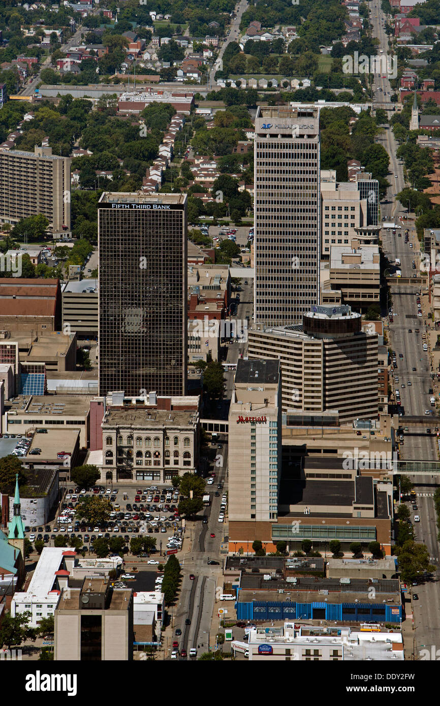 Fotografía aérea centro de Louisville, Kentucky Foto de stock