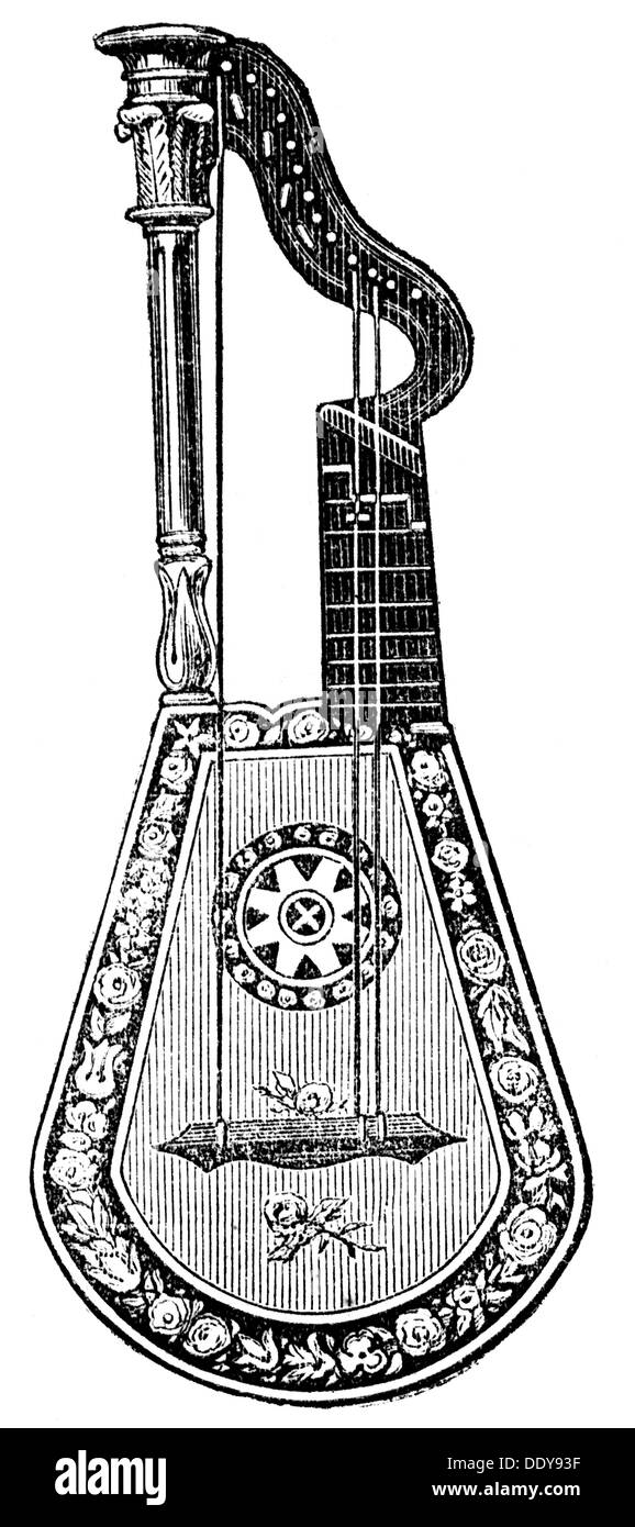 Lira de instrumentos musicales Imágenes de stock en blanco y negro - Alamy