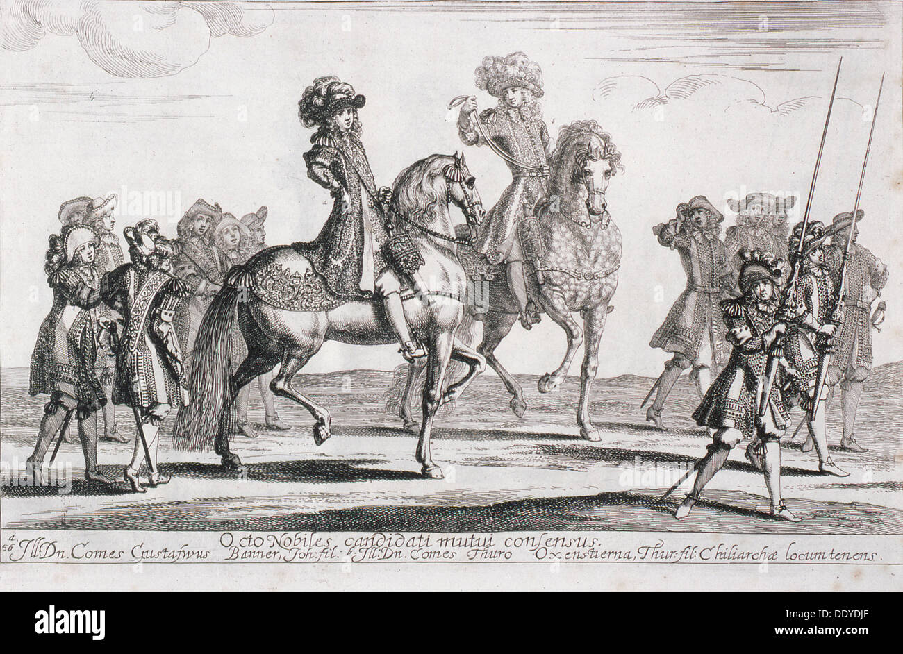 La coronación del rey Carlos XI (Karl XI) de Suecia, 1675. Artista: Desconocido Foto de stock