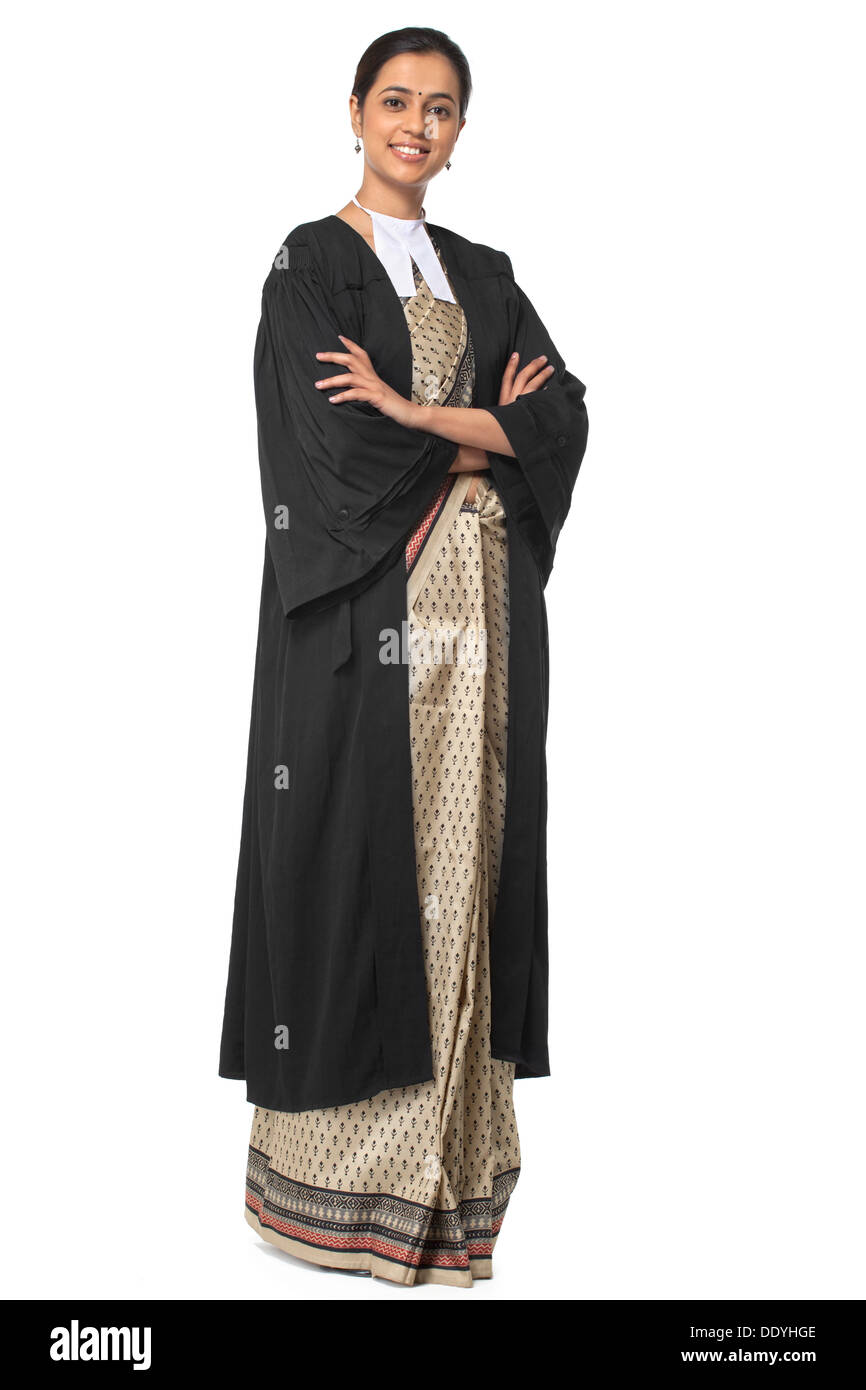 Abogado joven vestida con una toga aislados en blanco Fotografía de stock -  Alamy