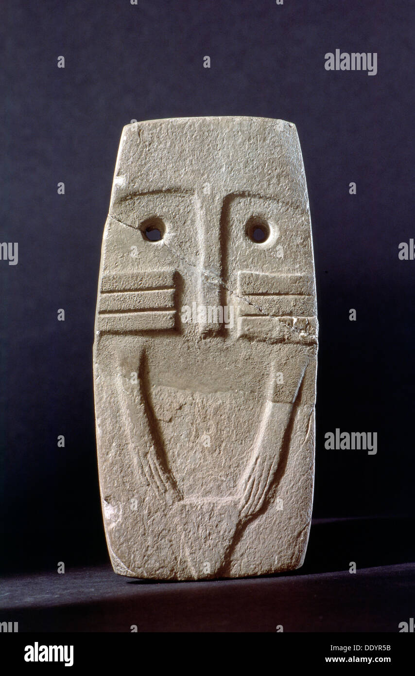 Neolítico ídolo de madre, el llamado ojo ídolo, Iberia. Artista: Werner forman Foto de stock