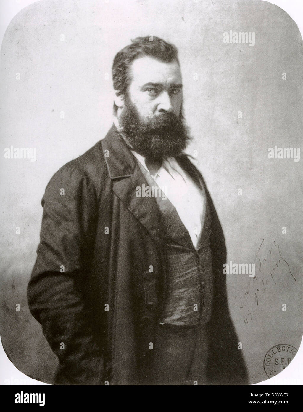 Jean-François Millet, El pintor francés, c1860s. Artista: nadar Foto de stock