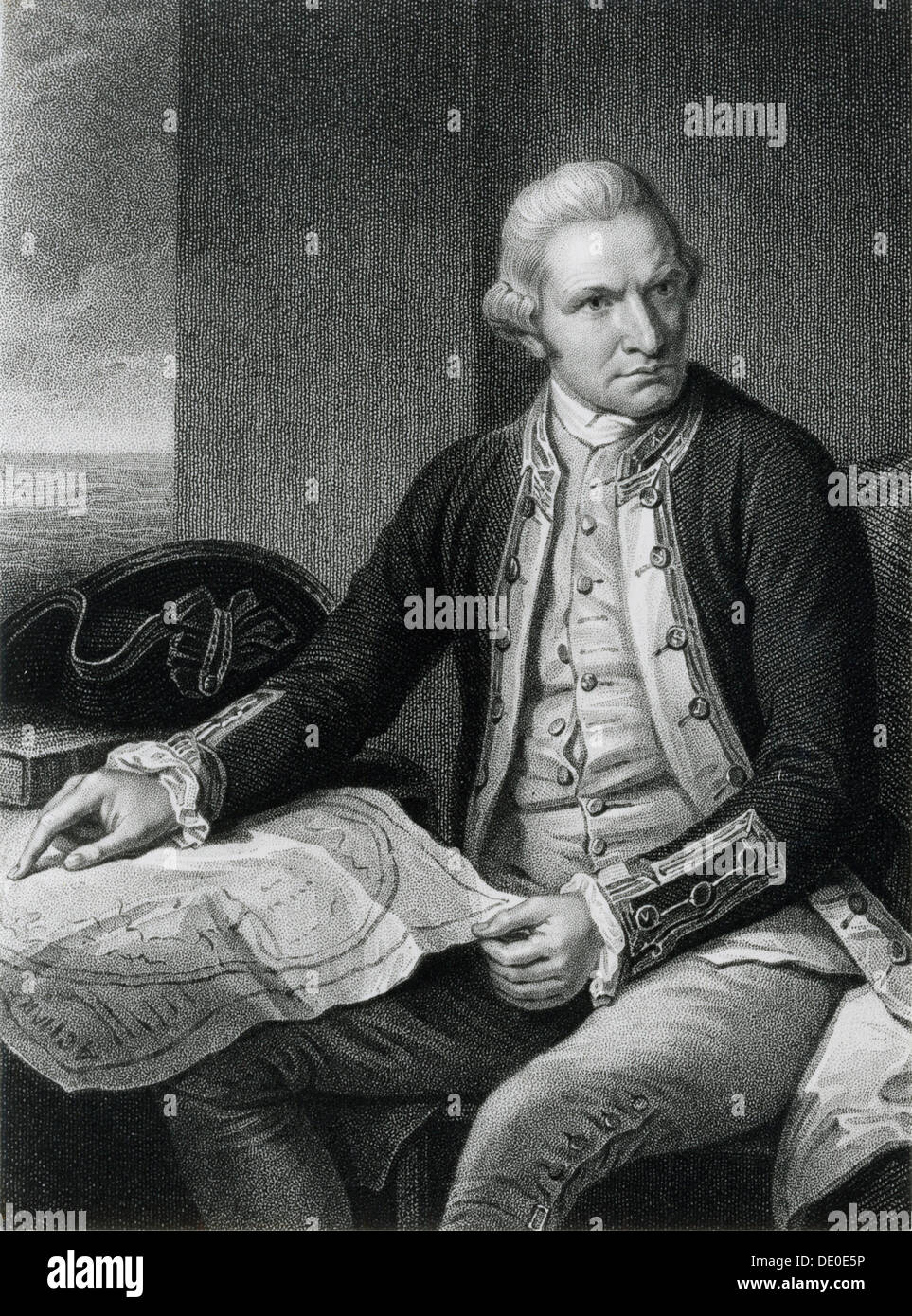 El Capitán James Cook, oficial naval inglés del siglo XVIII y explorador. Artista: Desconocido Foto de stock