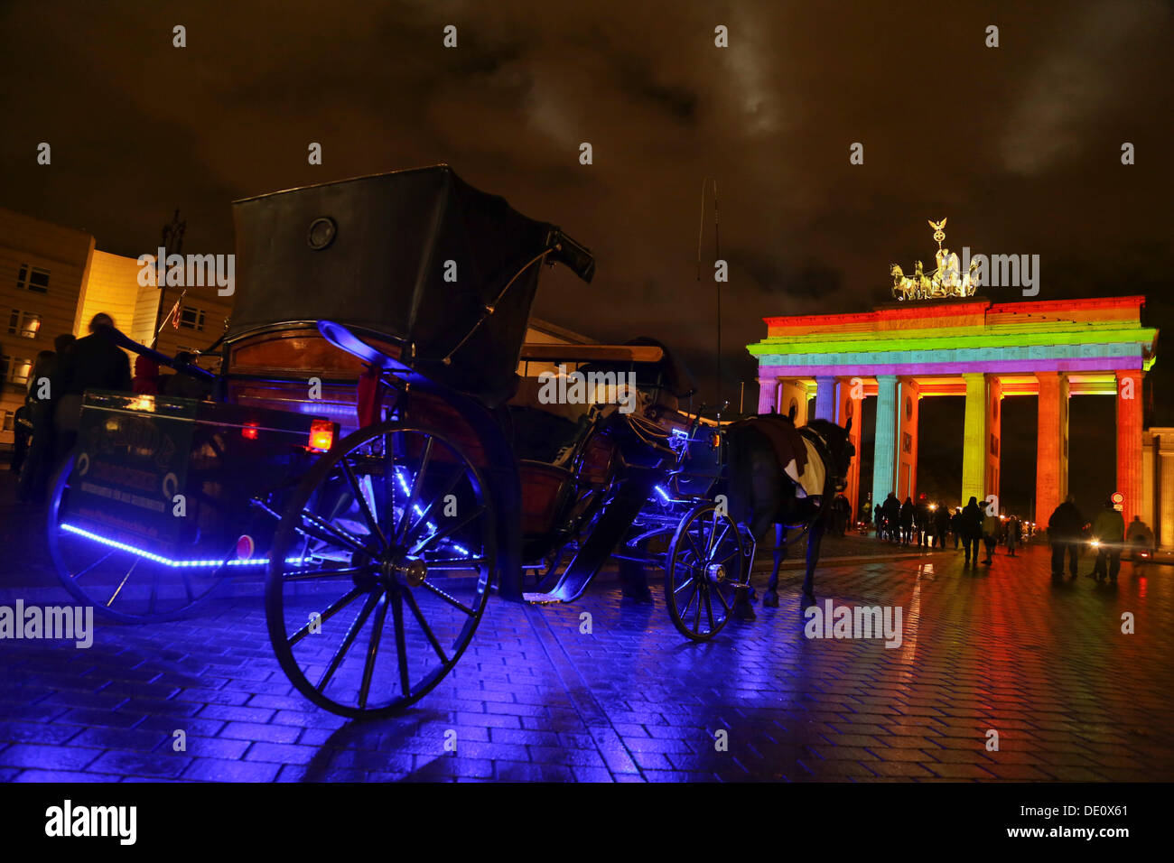La Puerta de Brandenburgo en el Festival de las Luces, Berlín Foto de stock