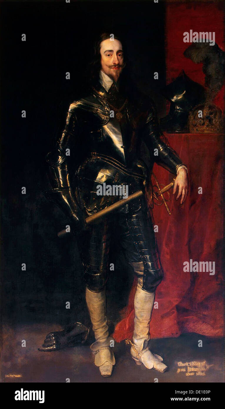 Retrato del Rey Carlos I de Inglaterra, Escocia e Irlanda (1600-1649), 1638. Artista: Anthony van Dyck Foto de stock