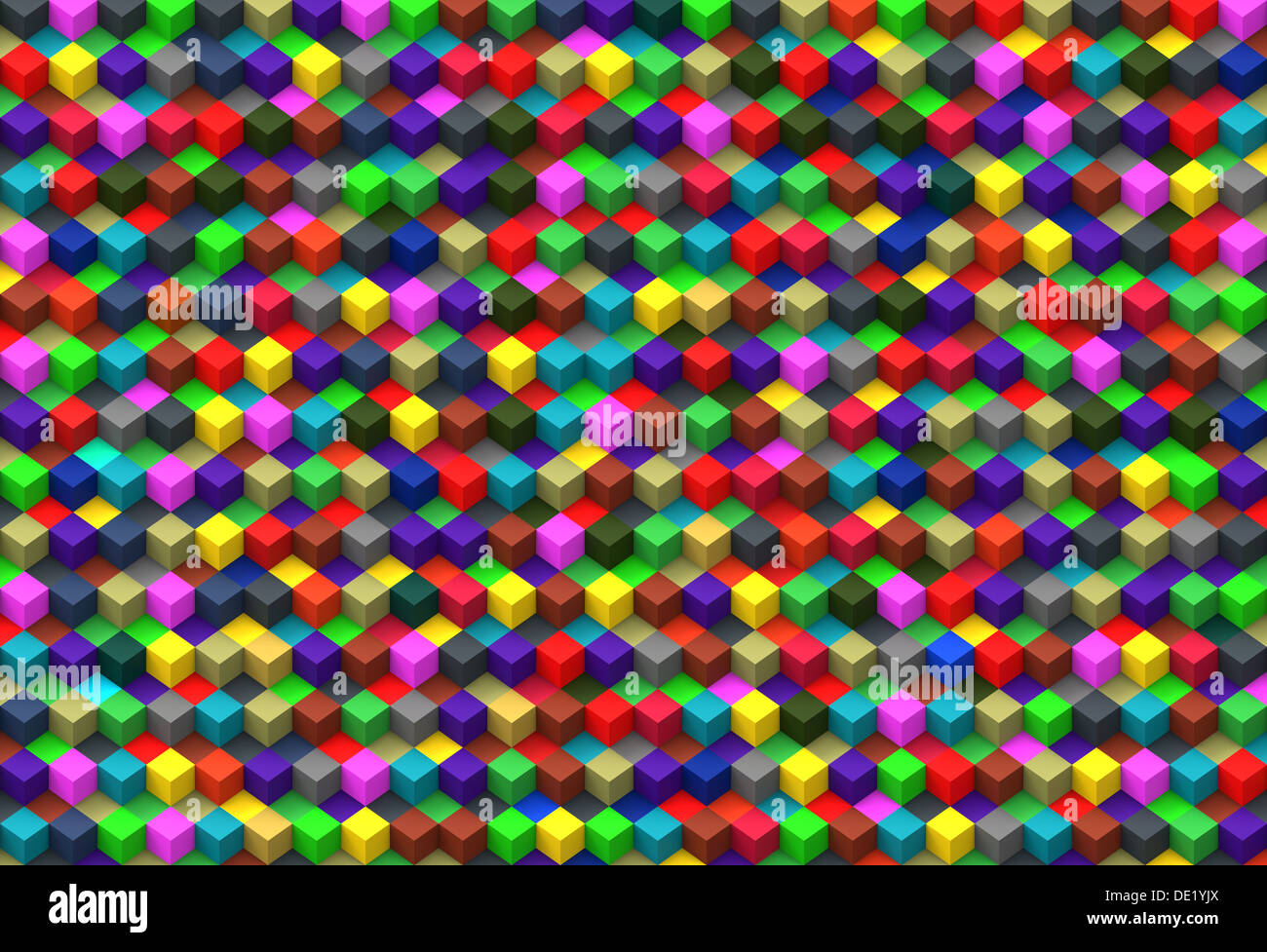 Equipo de diseño gráfico de fondo abstracto multicolor cubos 3D Foto de stock