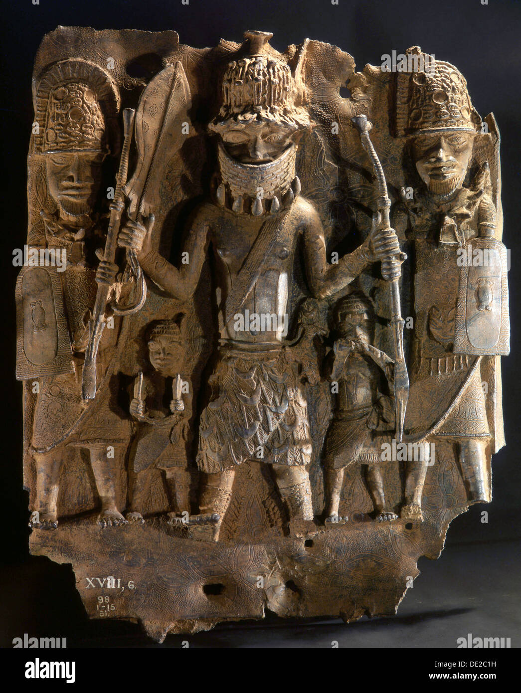 Una placa que decoraban el Palacio del Oba de Benin Fotografía de stock