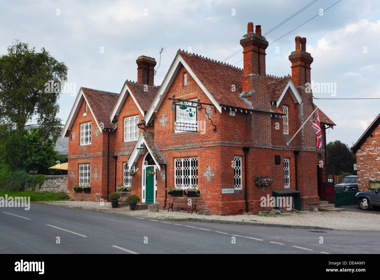 La turba y la pala Inn at Longstock. Hampshire. Inglaterra. En el Reino Unido. Foto de stock