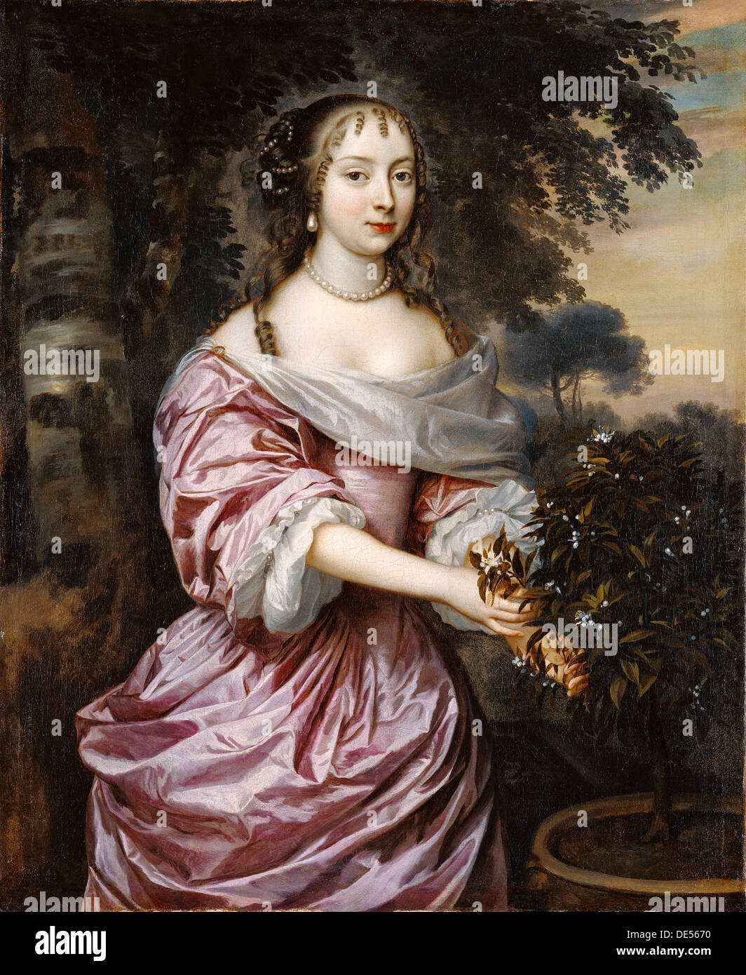 Retrato de una mujer; Jan Mytens, Holandés, aproximadamente 1614 - 1670; 1660; Óleo sobre lienzo Foto de stock