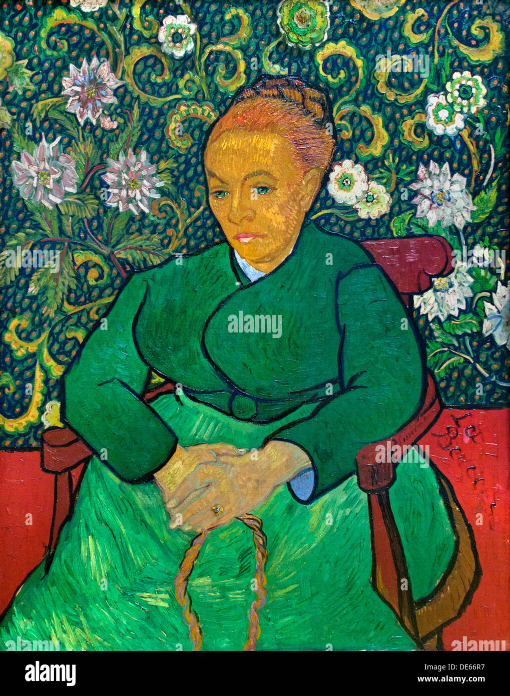 La Berceuse ( mujer meciendo una cuna Augustine Roulin Pellicot Alix ) Vincent van Gogh 1853 - 1890 Holanda Holandesa Foto de stock