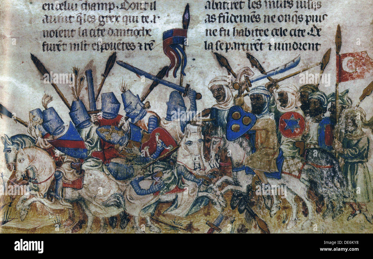 El asedio de Antioquía durante la Primera Cruzada, ca 1200. Artista: Anónimo Foto de stock