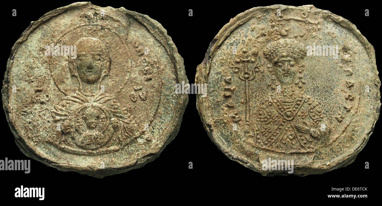 Sello de la Emperatriz María de Alania, 1070. Artista: Numismática monedas antiguas Foto de stock