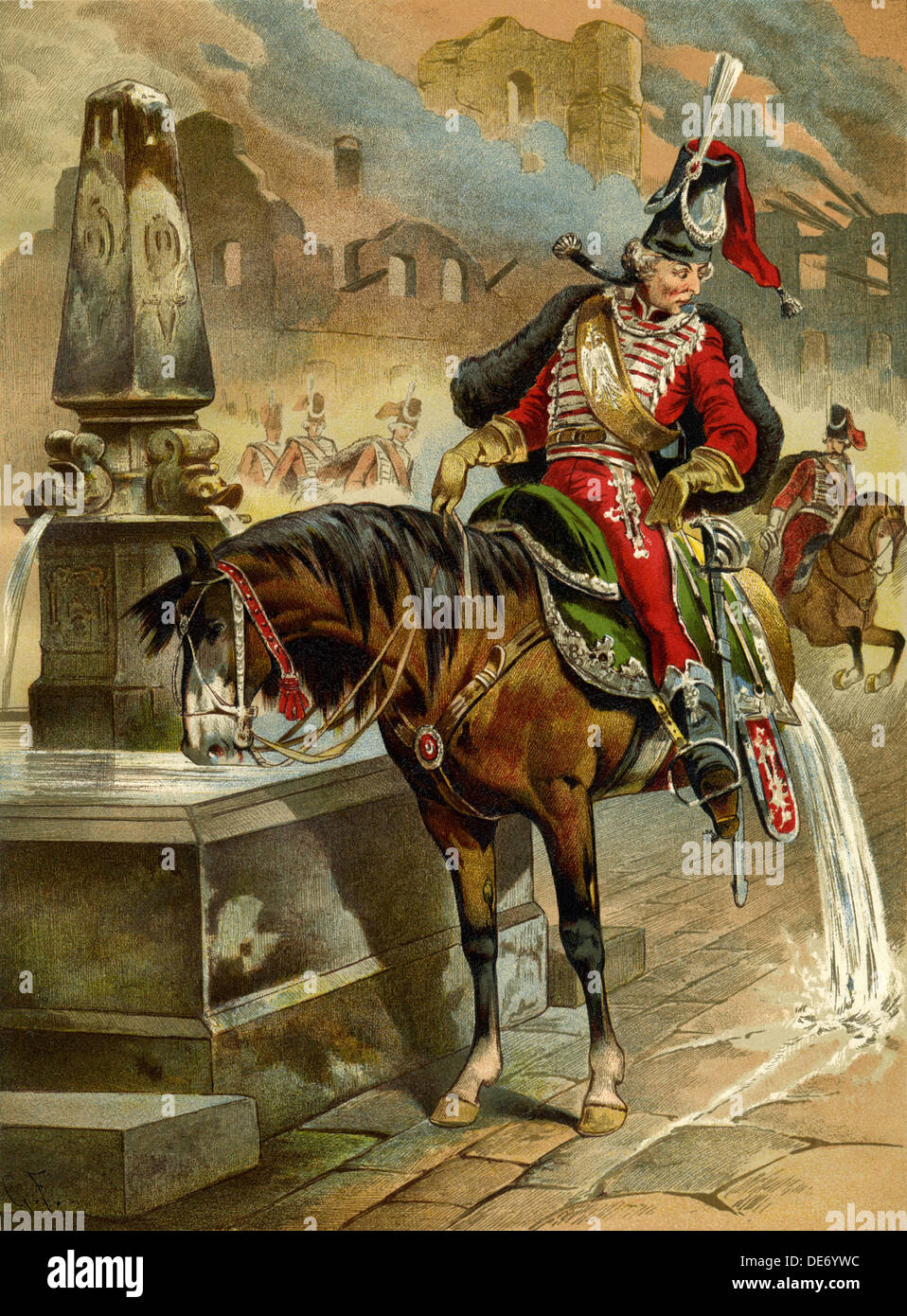 Ilustración para el libro las sorprendentes aventuras del barón Münchhausen Por Rudolph Erich Raspe, 1896. Artista: Franz, GOTTFRIED (1846-1905) Foto de stock
