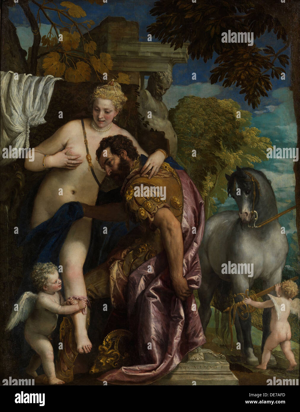 Marte y Venus unidos por amor,1570s. Artista: Veronese, Paolo (1528-1588) Foto de stock