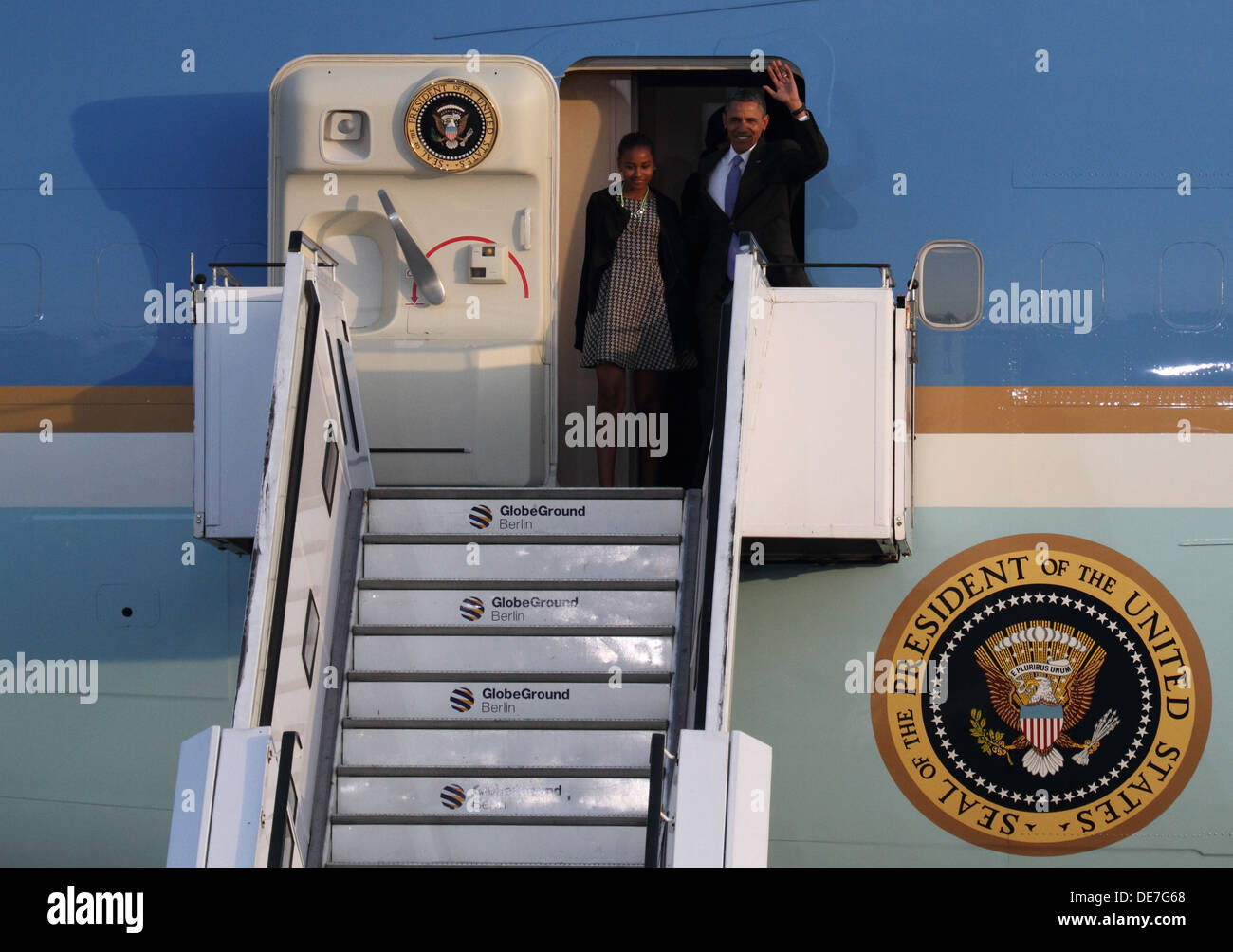 Berlín, Alemania, la llegada del presidente estadounidense Barack Obama en Berlín. Foto de stock