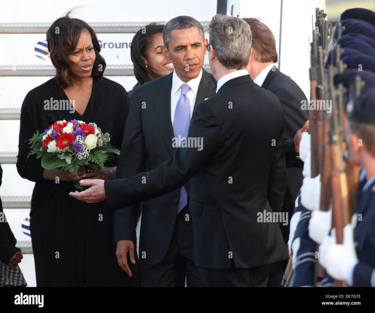 Berlín, Alemania, la llegada del presidente estadounidense Barack Obama en Berlín. Foto de stock