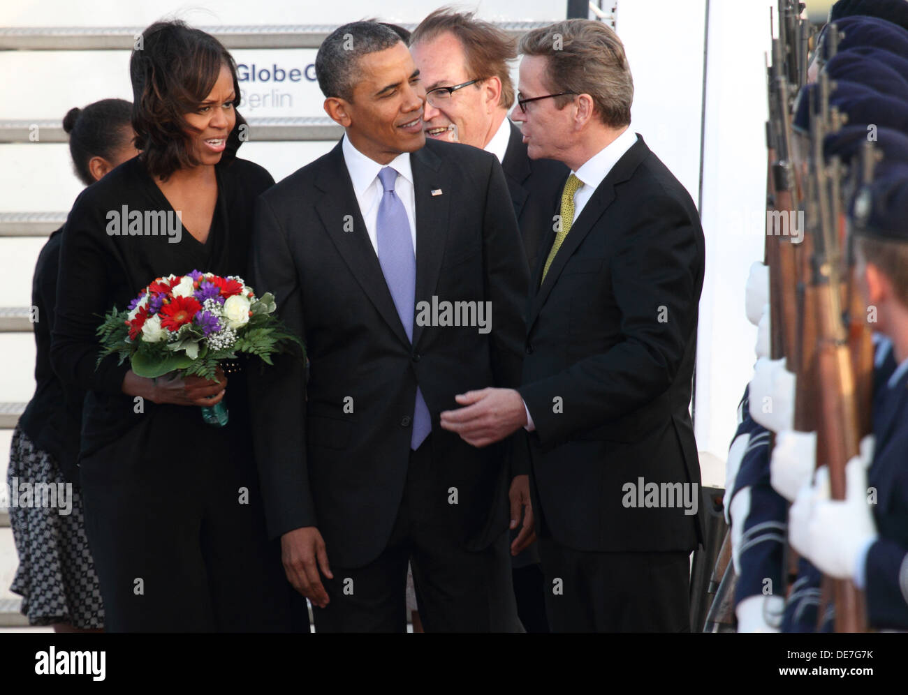 Berlín, Alemania, la llegada del presidente estadounidense Barack Obama en Berlín. Foto de stock