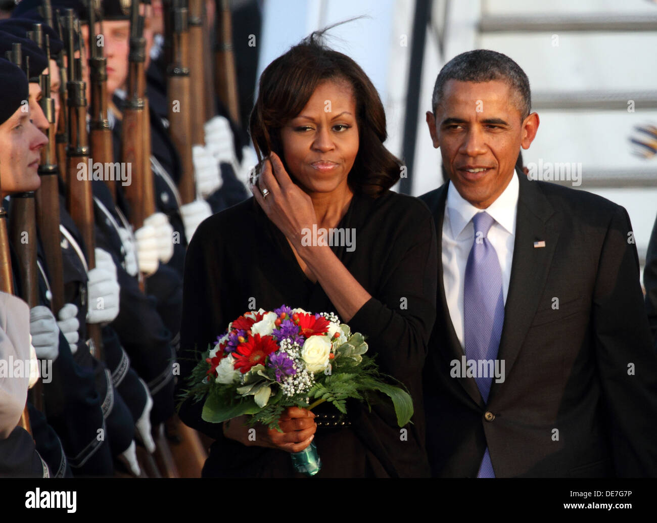 Berlín, Alemania, la llegada del presidente estadounidense Barack Obama en Berlín. Foto de stock