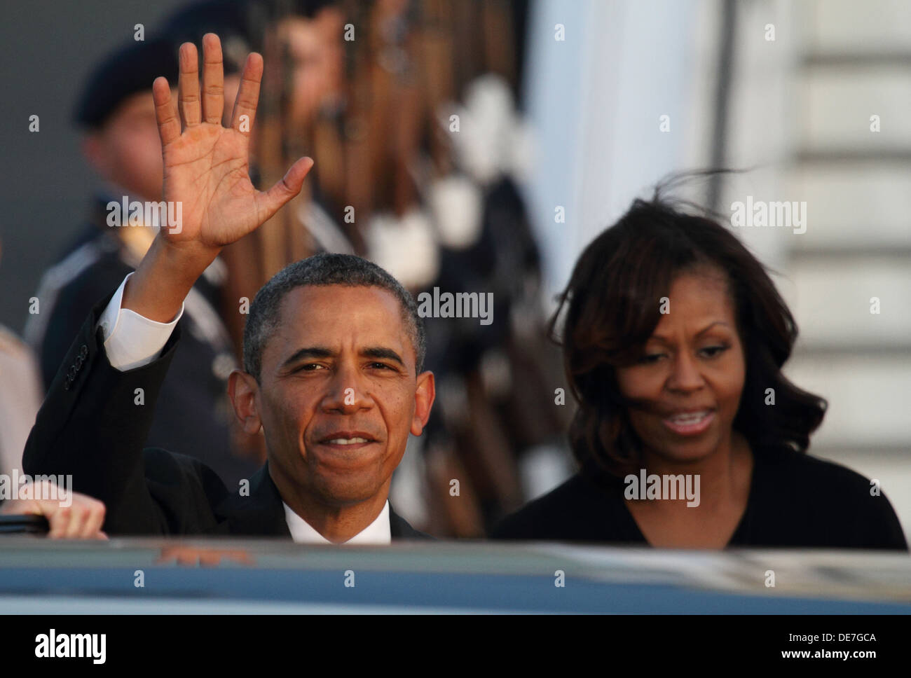 Berlín, Alemania, la llegada del presidente estadounidense Barack Obama en Berlín. Foto de stock