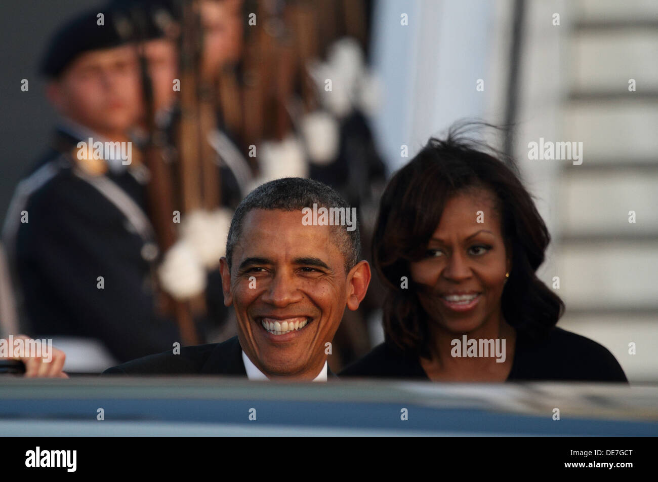 Berlín, Alemania, la llegada del presidente estadounidense Barack Obama en Berlín. Foto de stock