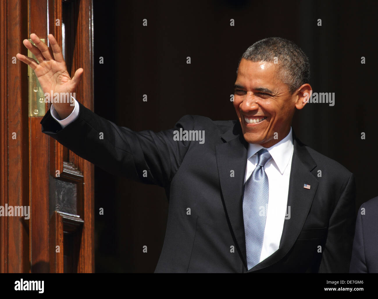 Berlín, Alemania, el presidente estadounidense Barack Obama en el Palacio Bellevue Foto de stock