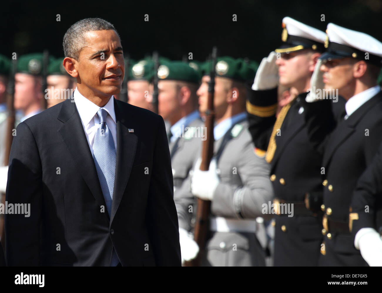 Berlín, Alemania, el presidente estadounidense Barack Obama en el Palacio Bellevue Foto de stock