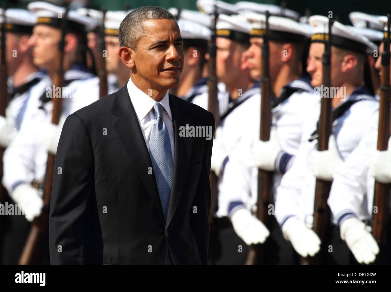 Berlín, Alemania, el presidente estadounidense Barack Obama en el Palacio Bellevue Foto de stock