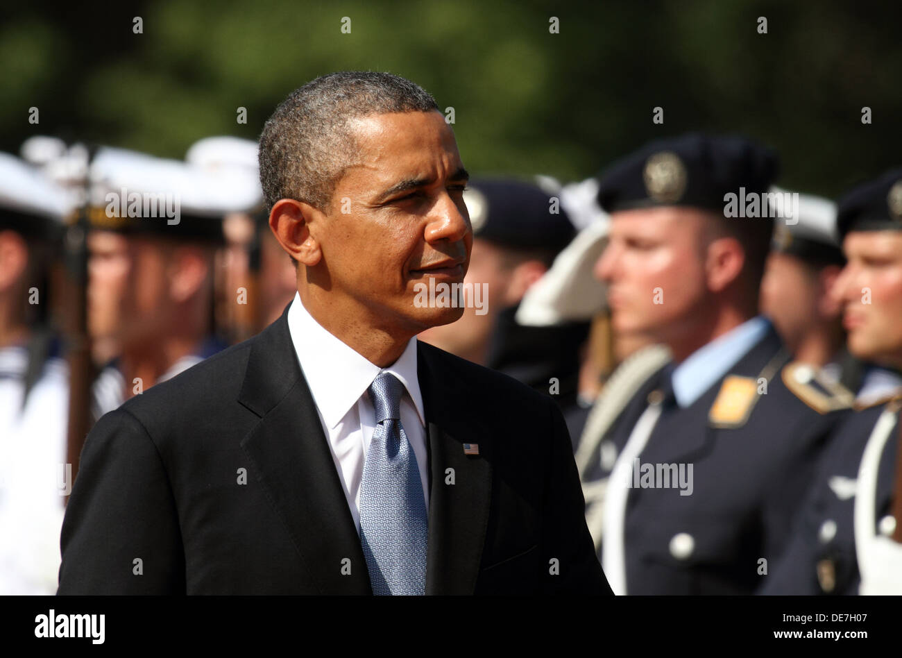 Berlín, Alemania, el presidente estadounidense Barack Obama en el Palacio Bellevue Foto de stock