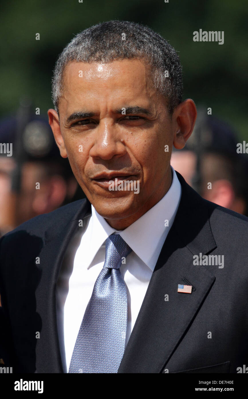 Berlín, Alemania, el presidente estadounidense Barack Obama en el Palacio Bellevue Foto de stock