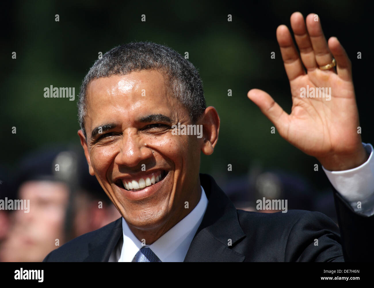 Berlín, Alemania, el presidente estadounidense Barack Obama en el Palacio Bellevue Foto de stock