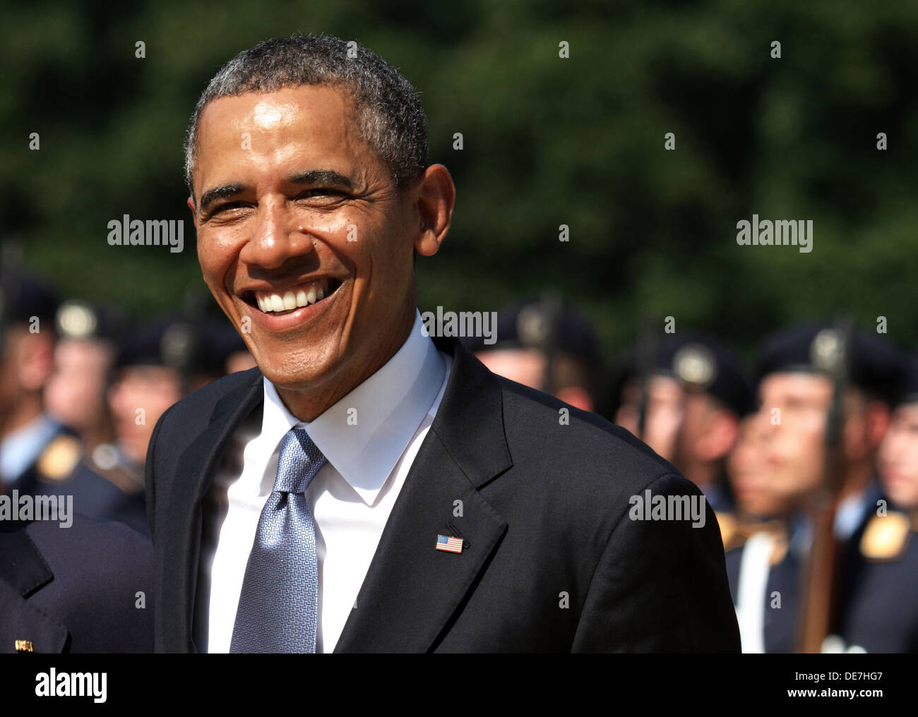 Berlín, Alemania, el presidente estadounidense Barack Obama en el Palacio Bellevue Foto de stock