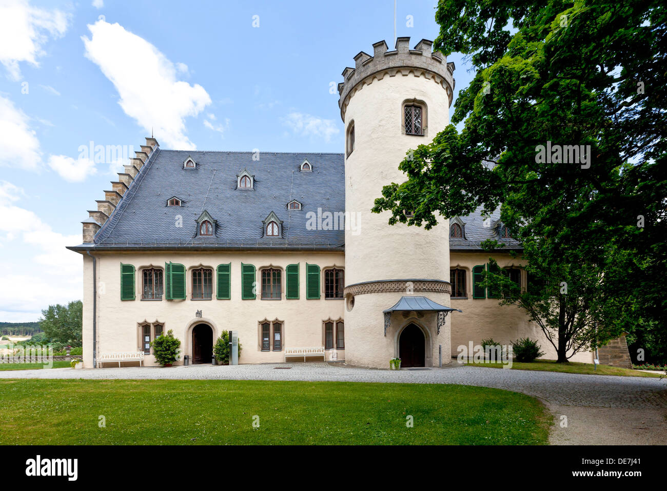 Alemania, Baviera, distrito de Coburg, Vista de Schloss Rosenau Foto de stock