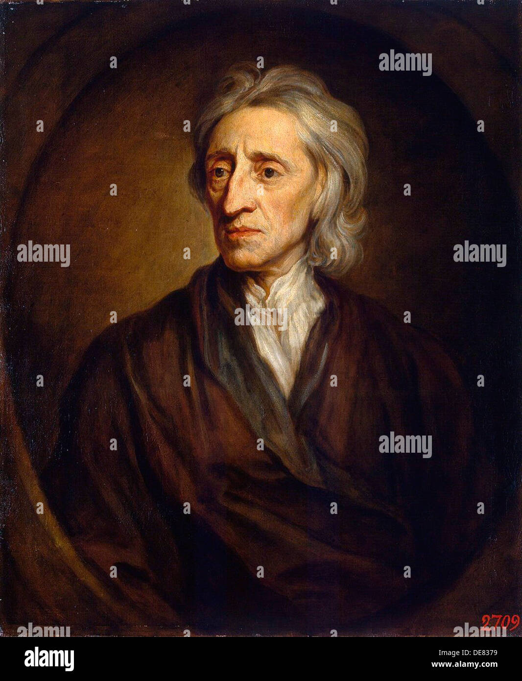 Retrato del médico y filósofo John Locke", (1632-1704), 1697. Foto de stock