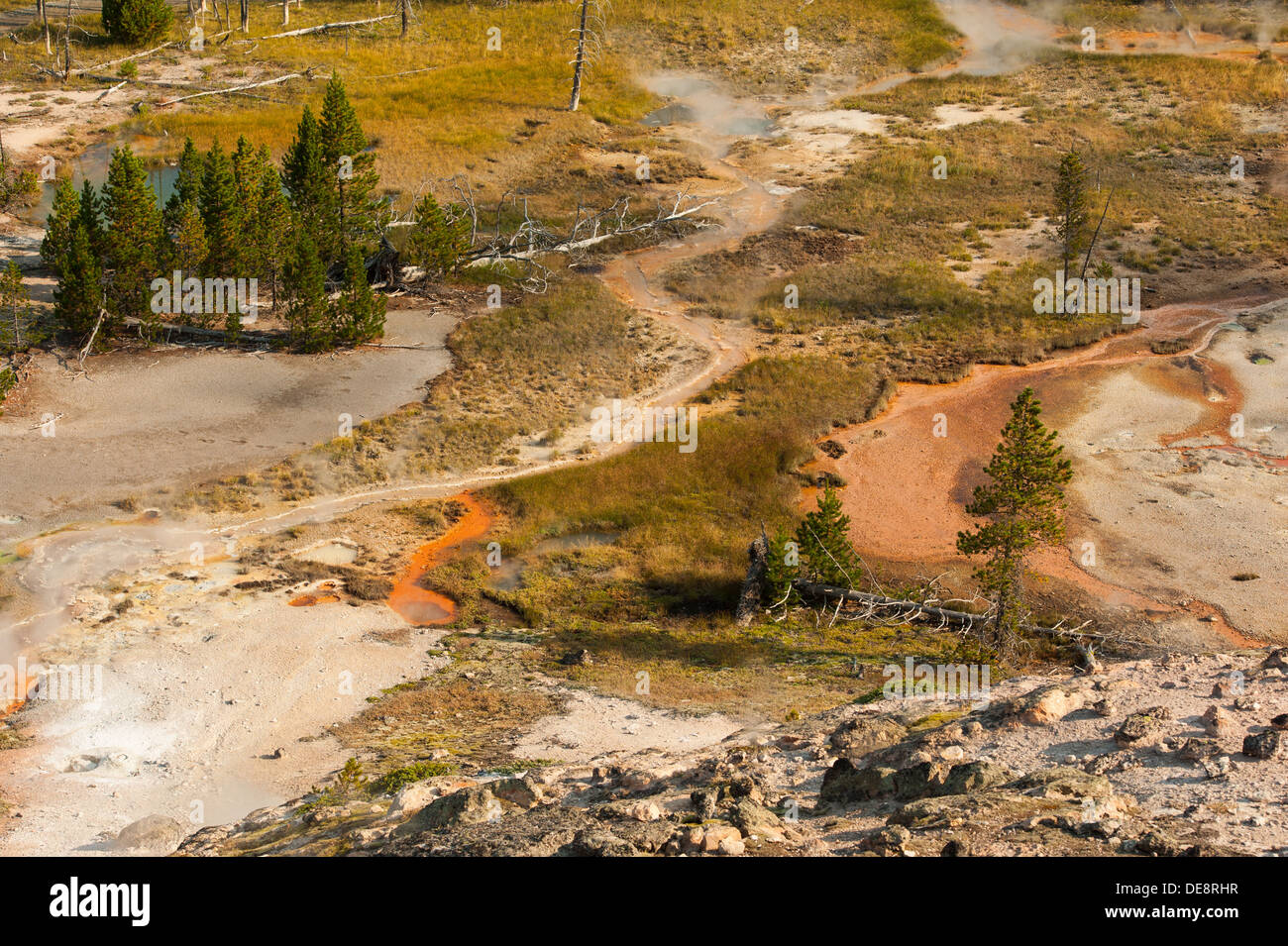 Fotografía de la Artista Paint Pots zona encontraron en el Parque Nacional Yellowstone, Wyoming. Foto de stock