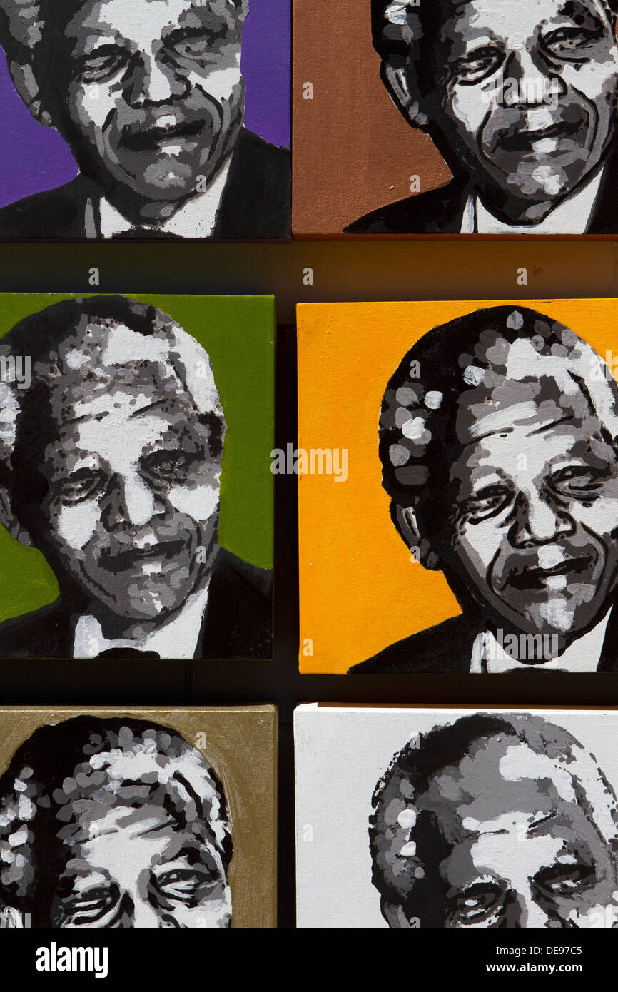 Nelson Mandela pinturas en venta. Foto de stock