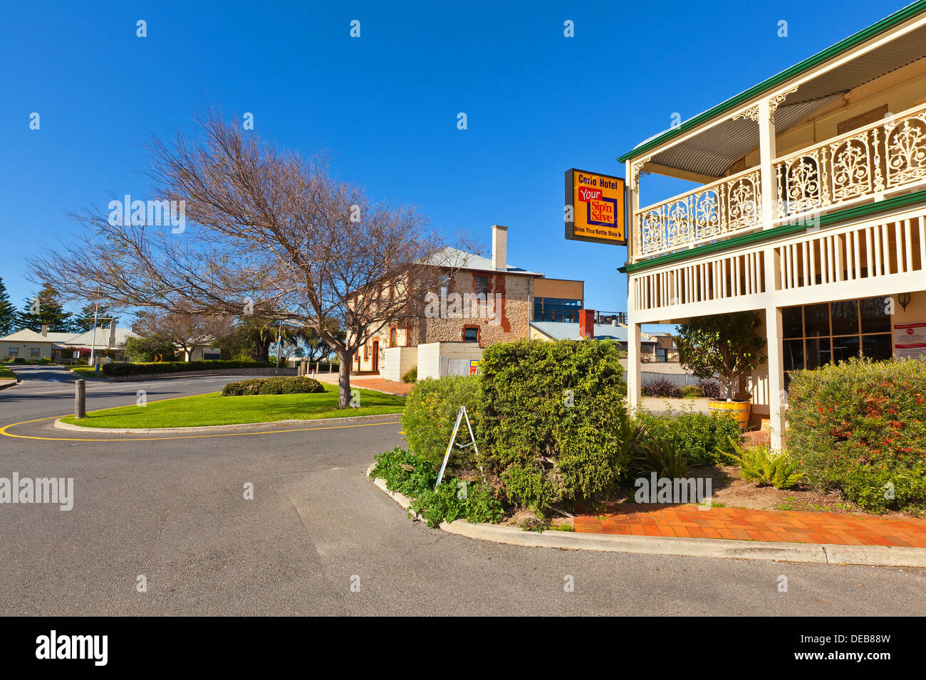 Australasian Hotel antiguo patrimonio histórico río Murray Goolwa South Australia Foto de stock