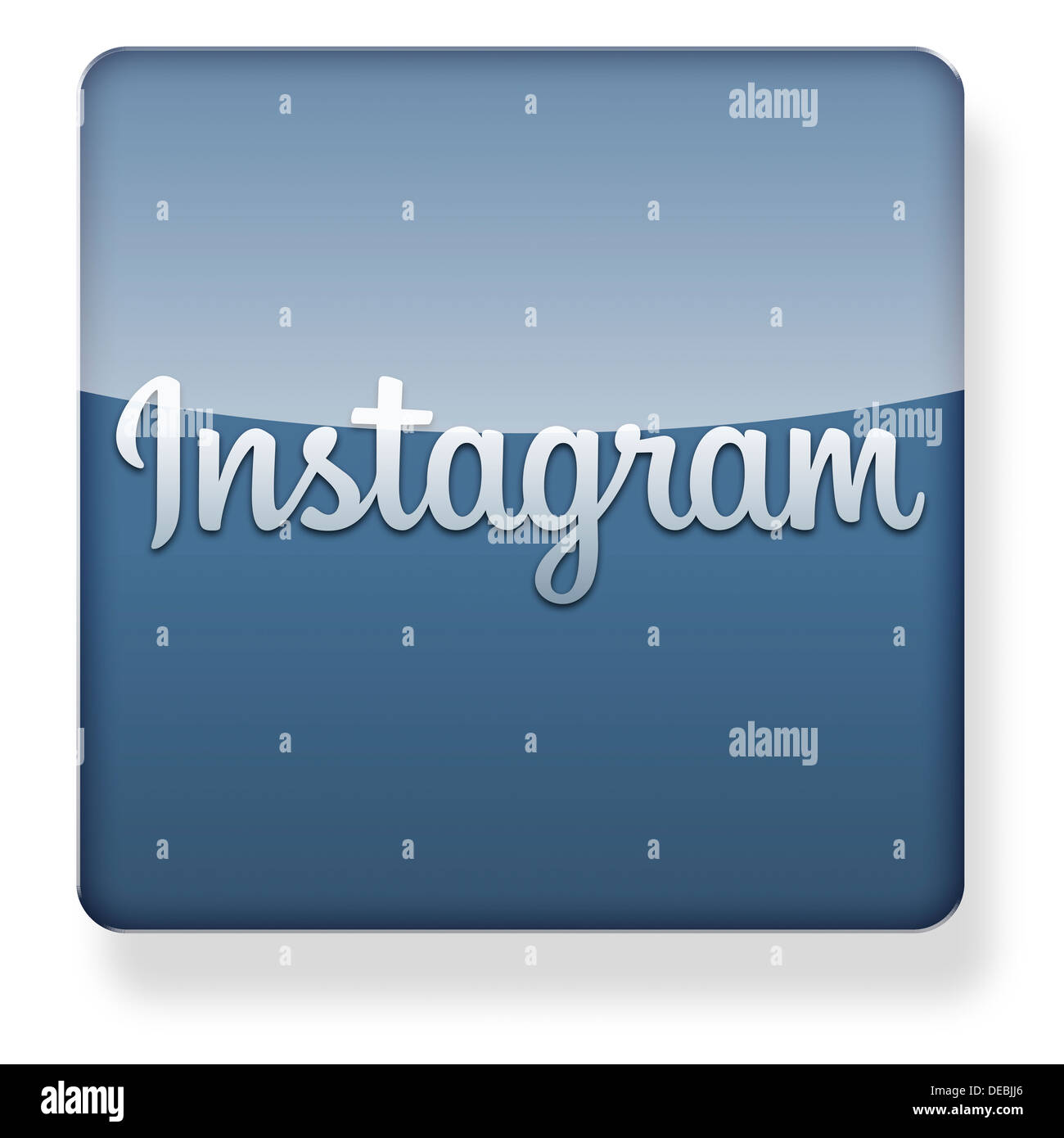 Instagram logotipo como el icono de una aplicación. Trazado de recorte incluido. Foto de stock