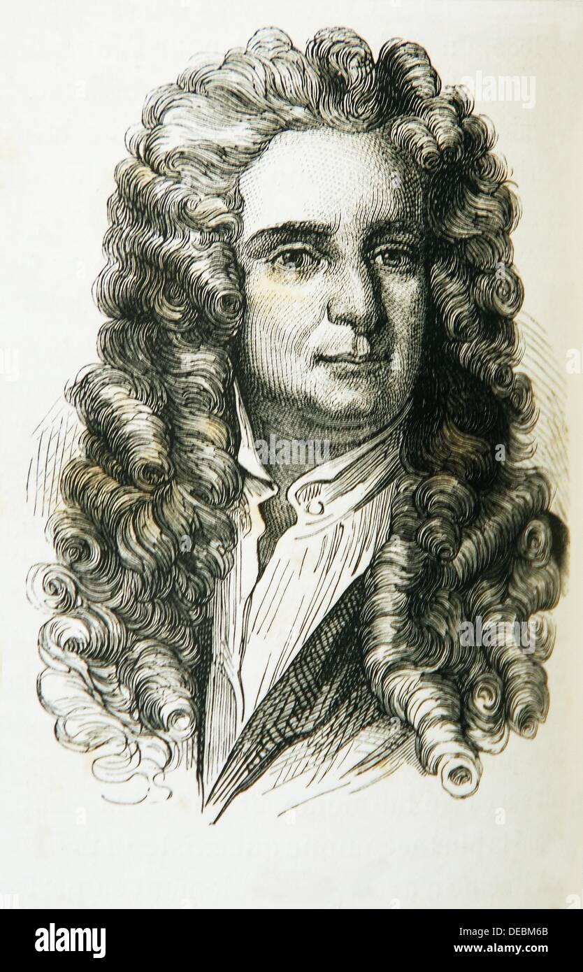 Sir Isaac Newton FRS 4 de enero de 1643 - 31 de marzo de 1727 OS: 25 de diciembre de 1642 - 20 de marzo de 1727 fue un físico inglés, Foto de stock